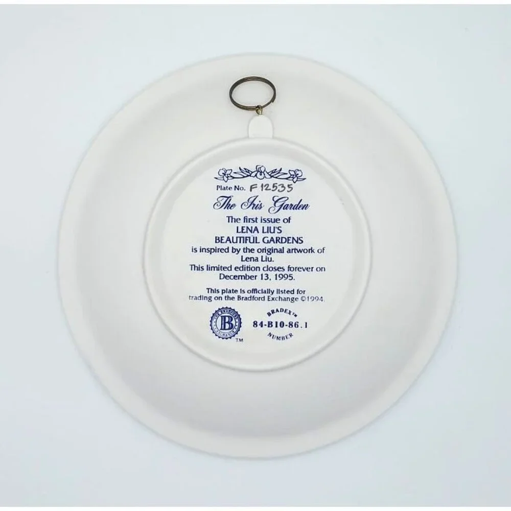 Lena Liu's 3D Plate The Iris Garden Bradford Exchange Limited Edition Wall Decor